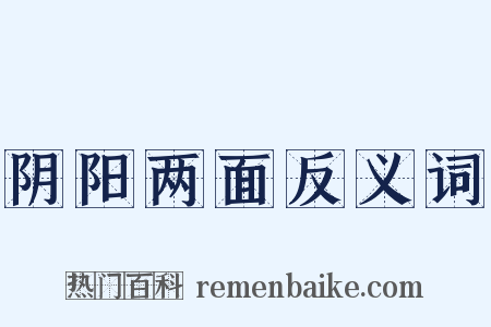 阴阳两面反义词是什么意思的图片